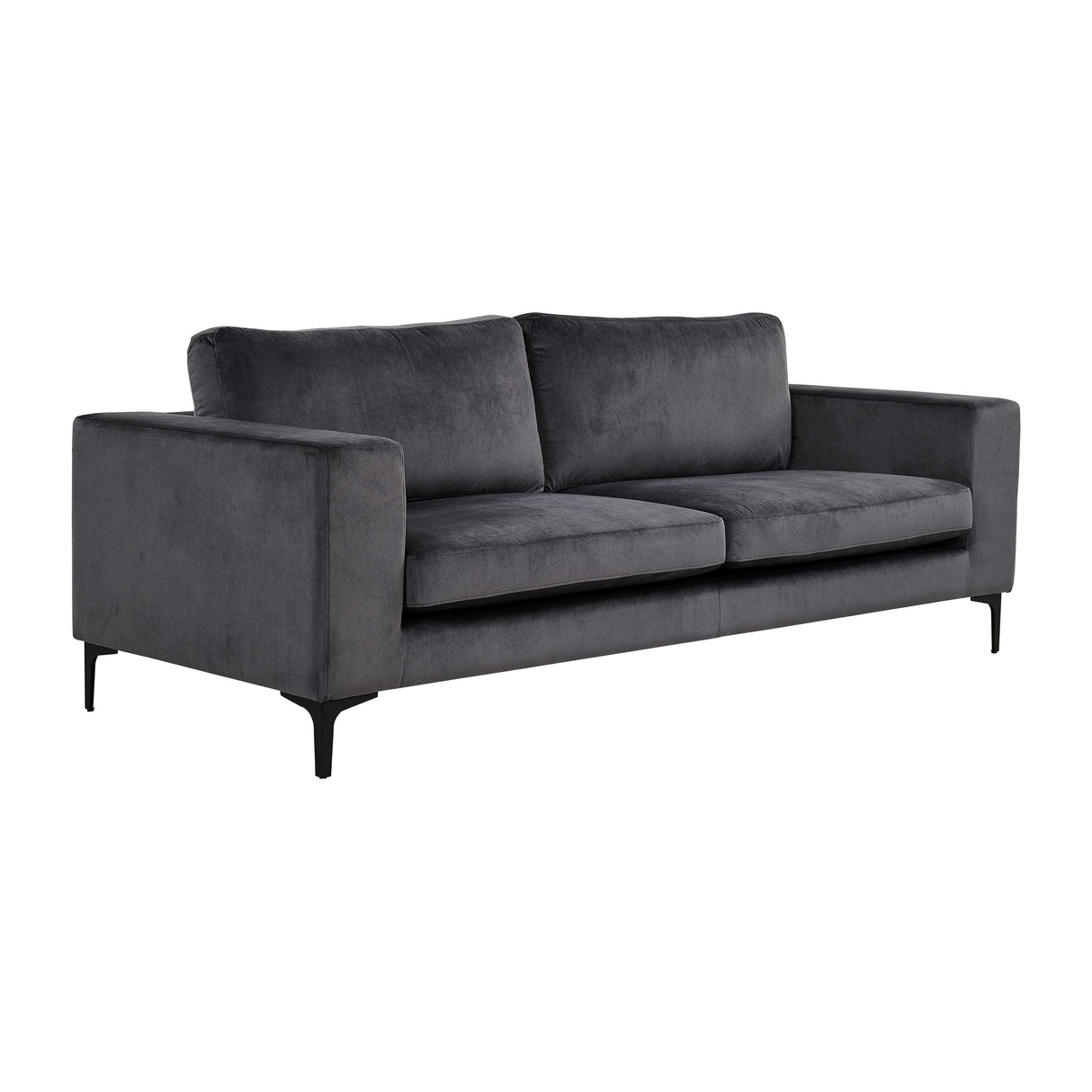 Bolero Sofa - 3-Sitzer - Dunkelgrauer Samt - Schwarze Beine - ZEN ZONE Furniture
