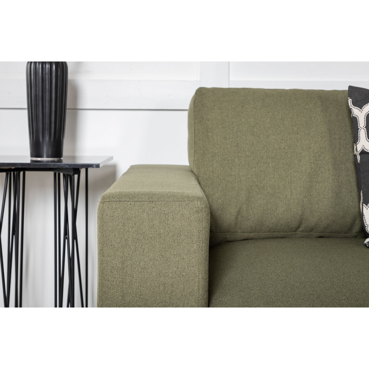 Bolero Sofa - 3-Sitzer - staubgrüner Stoff - schwarze Beine - ZEN ZONE Furniture