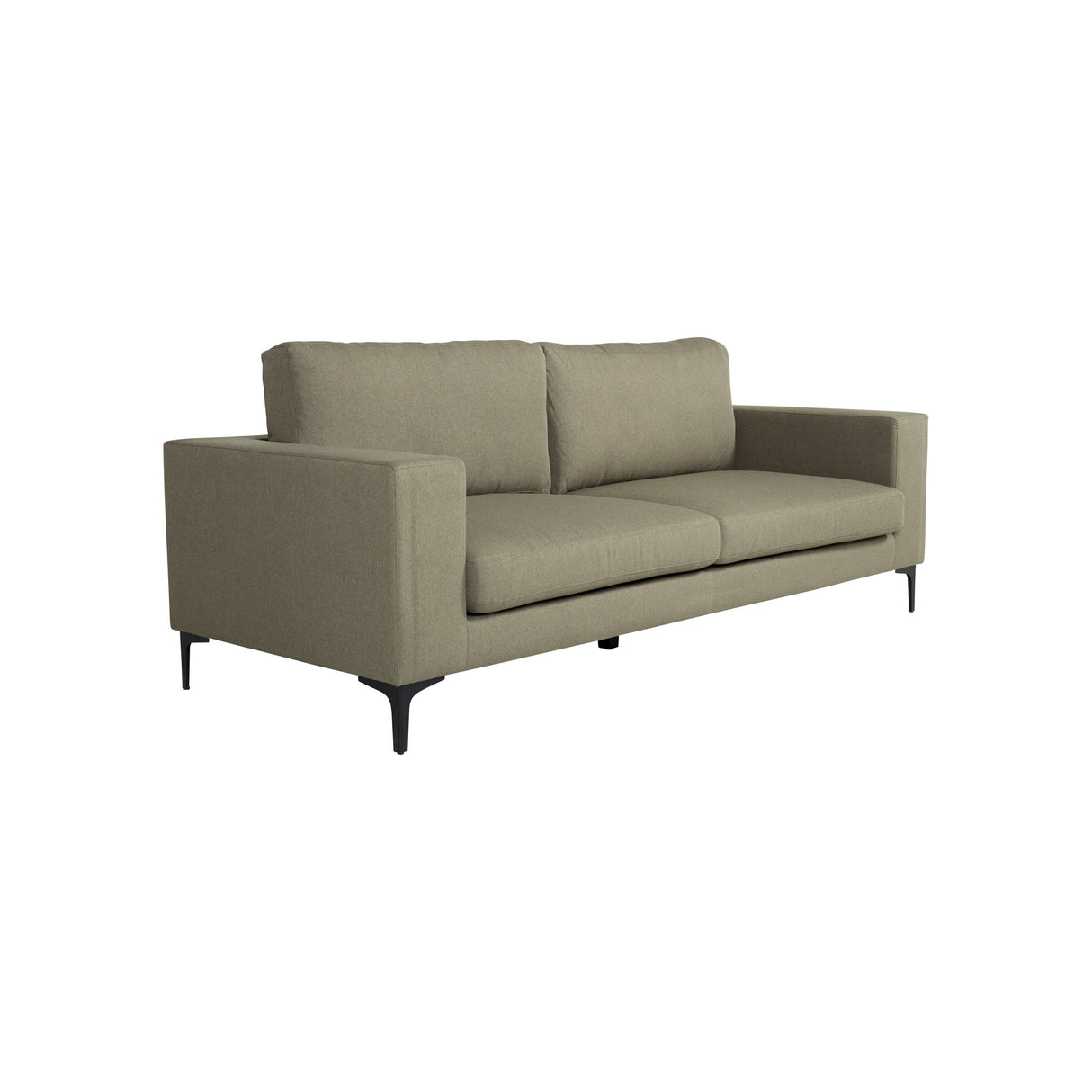 Bolero Sofa - 3-Sitzer - staubgrüner Stoff - schwarze Beine - ZEN ZONE Furniture