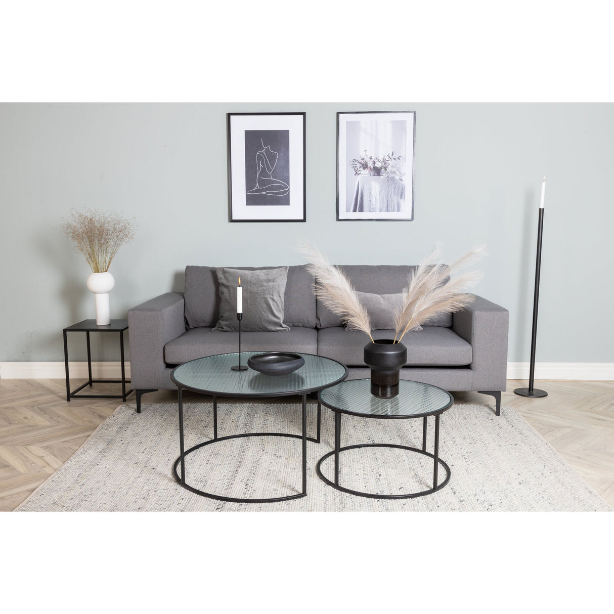 Bolero Sofa - 3-Sitzer - Grauer Stoff - Schwarze Beine - ZEN ZONE Furniture