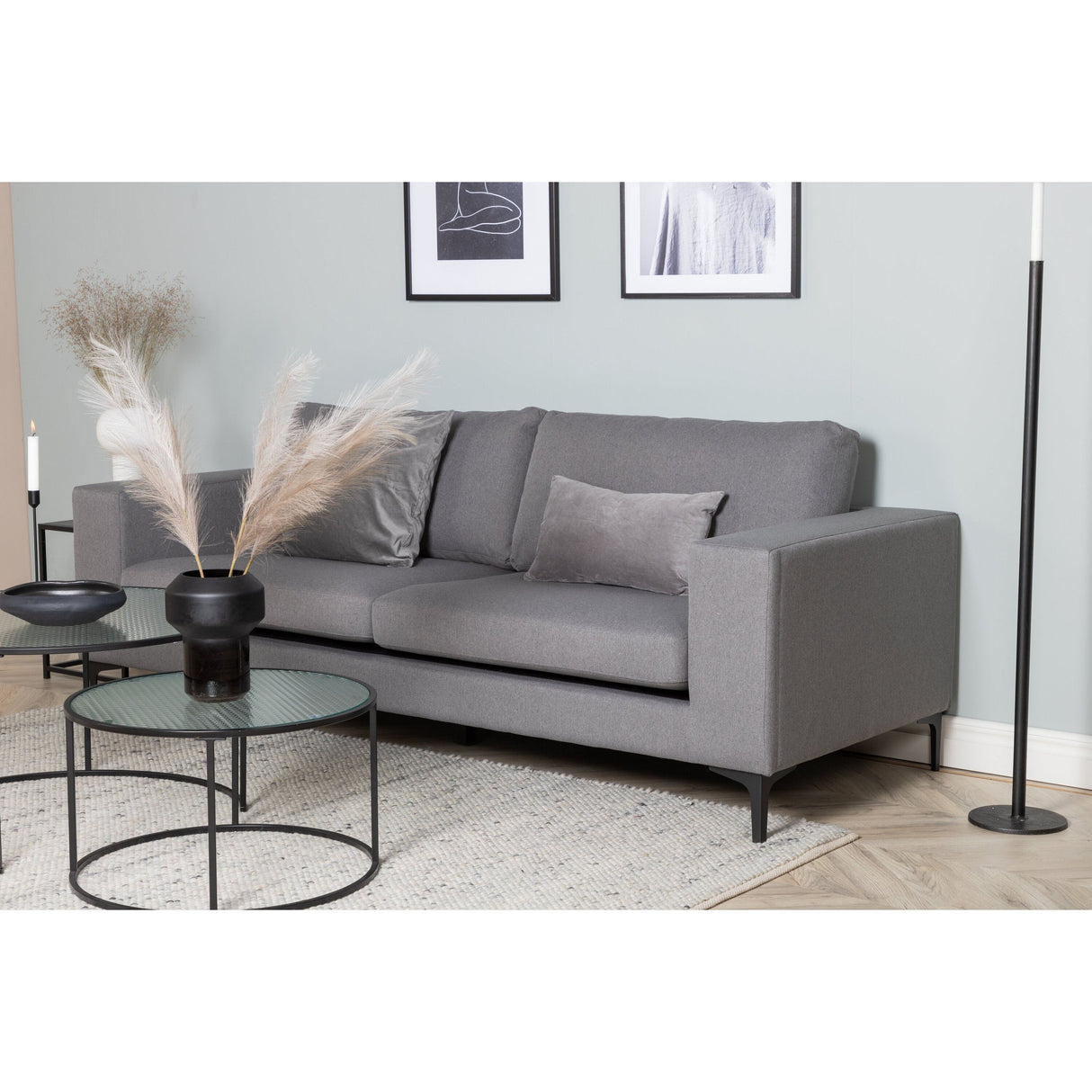 Bolero Sofa - 3-Sitzer - Grauer Stoff - Schwarze Beine - ZEN ZONE Furniture