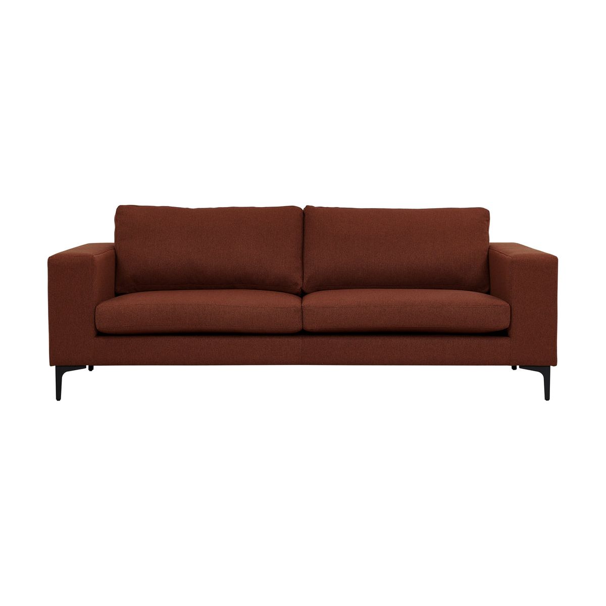 Bolero 3-Sitzer Sofa - rostroter Stoff - schwarze Beine - ZEN ZONE Furniture