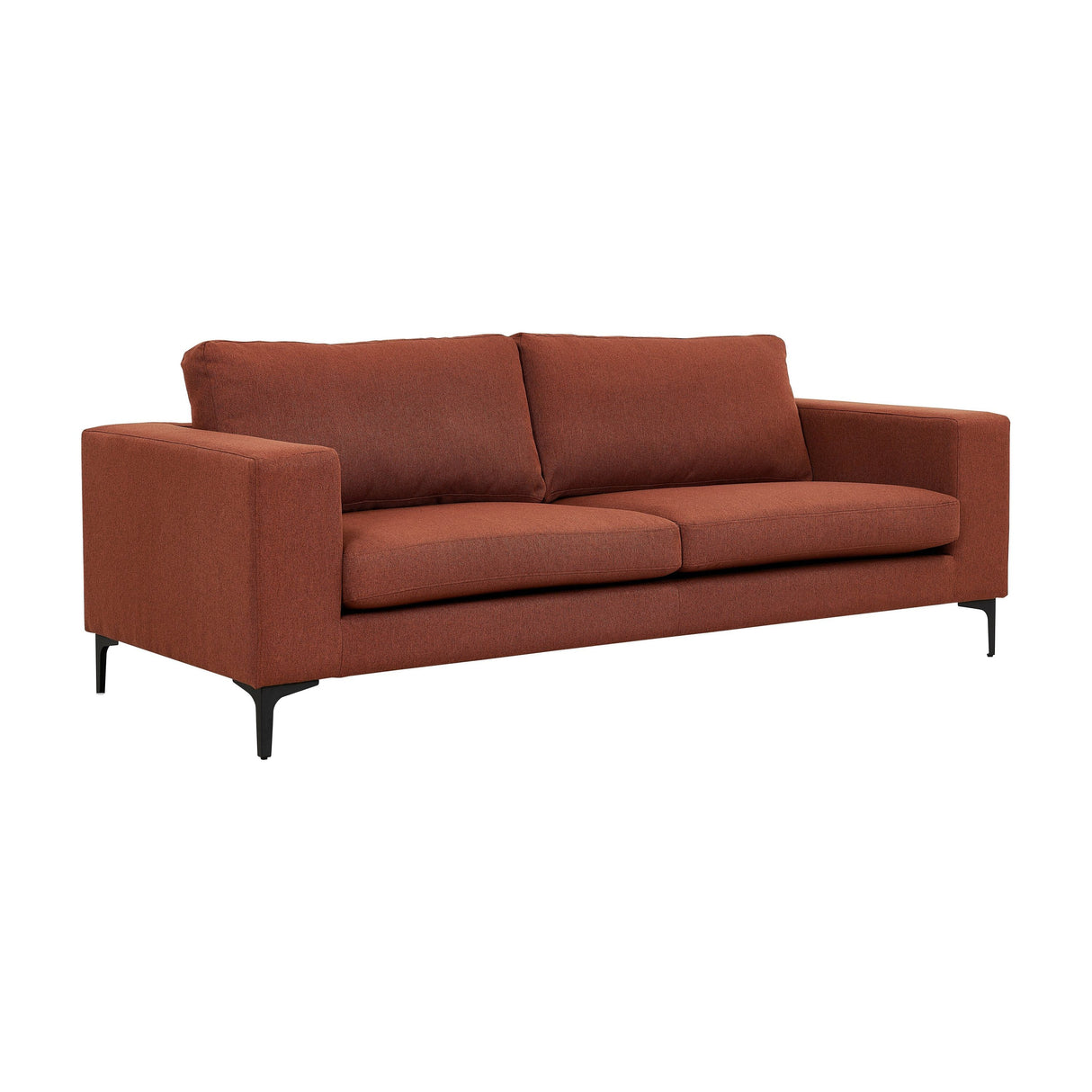 Bolero 3-Sitzer Sofa - rostroter Stoff - schwarze Beine - ZEN ZONE Furniture