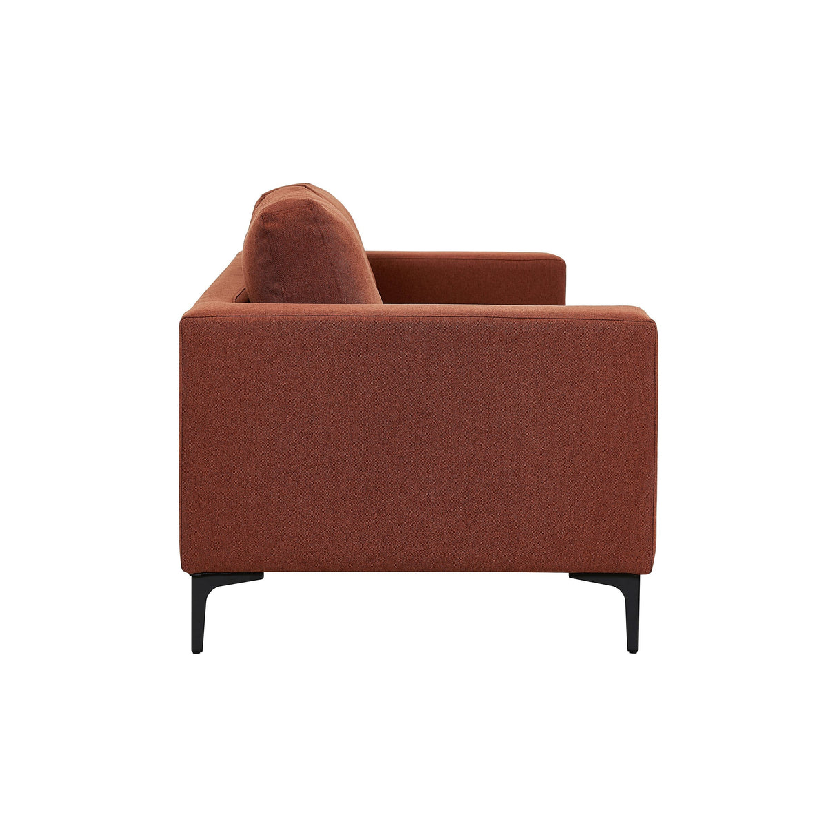 Bolero 3-Sitzer Sofa - rostroter Stoff - schwarze Beine - ZEN ZONE Furniture