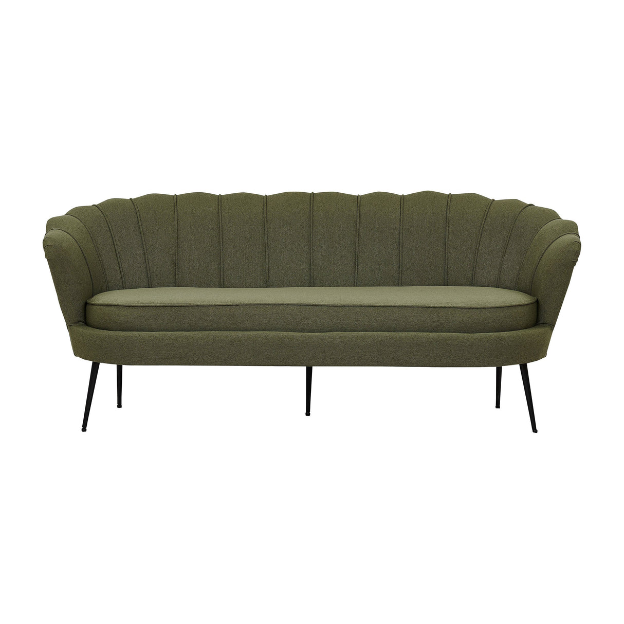 Calais 3-Sitzer Sofa - staubgrüner Stoff - schwarze Beine - ZEN ZONE Furniture