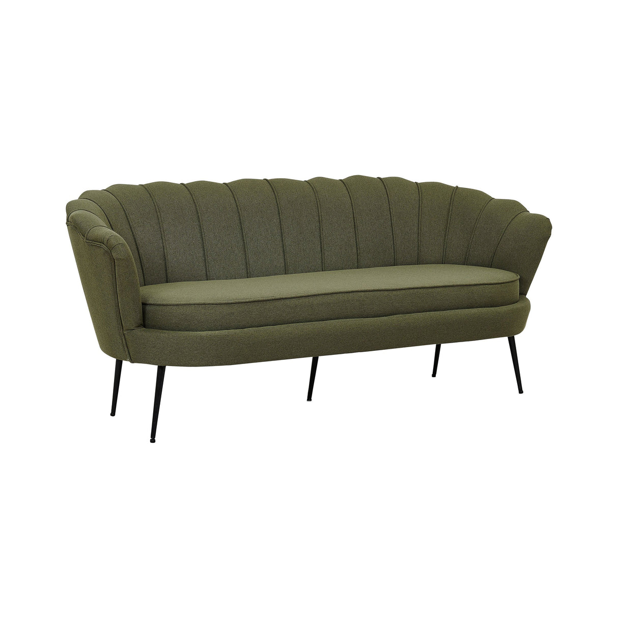 Calais 3-Sitzer Sofa - staubgrüner Stoff - schwarze Beine - ZEN ZONE Furniture