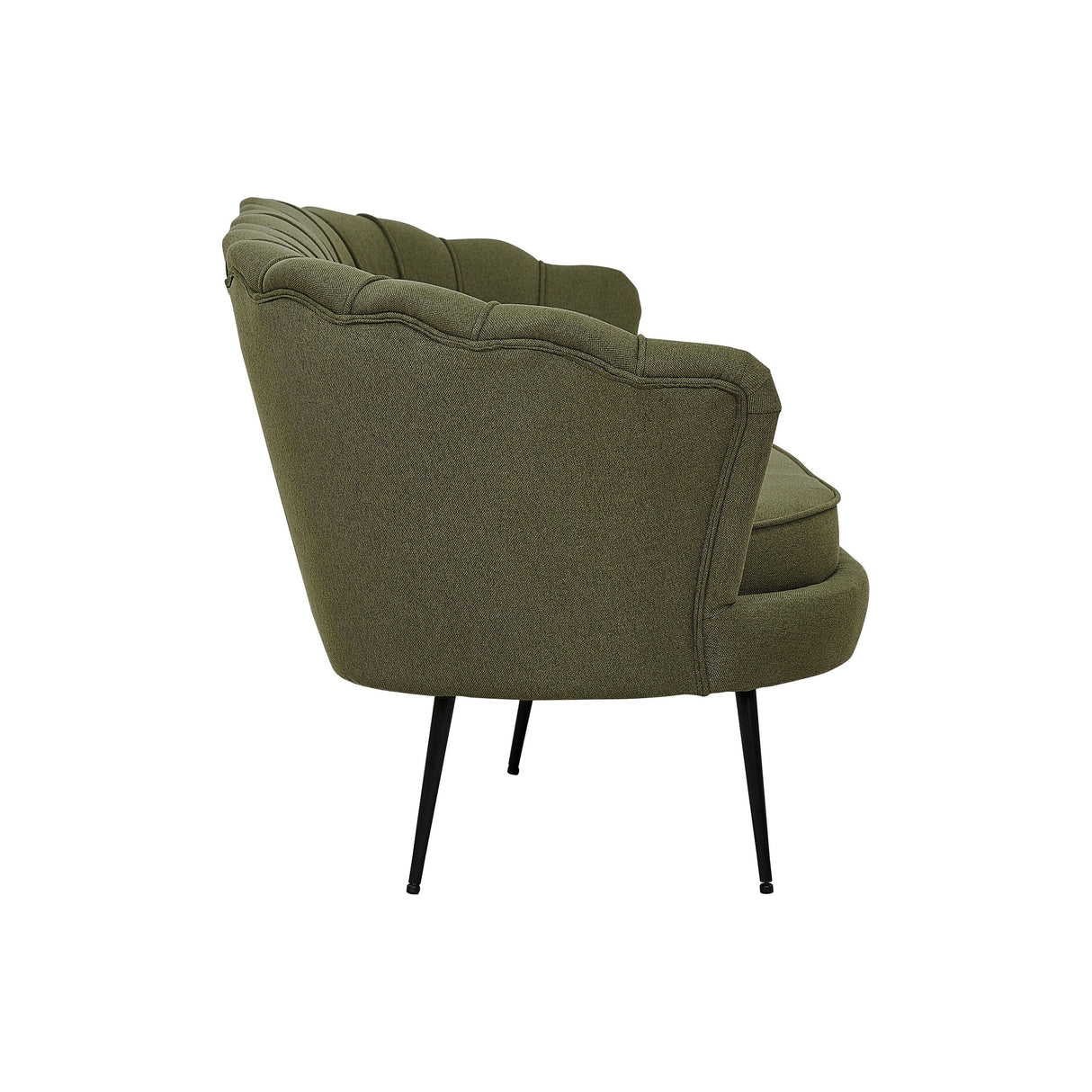 Calais 3-Sitzer Sofa - staubgrüner Stoff - schwarze Beine - ZEN ZONE Furniture