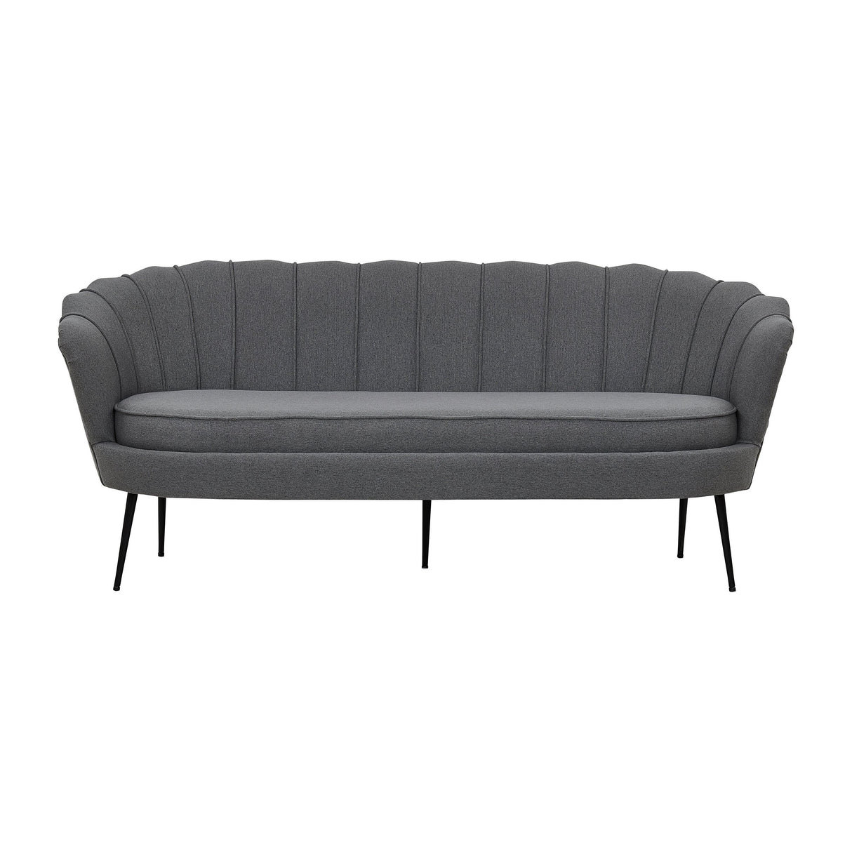 Calais 3-Sitzer Sofa - Grauer Stoff - Schwarze Beine - ZEN ZONE Furniture