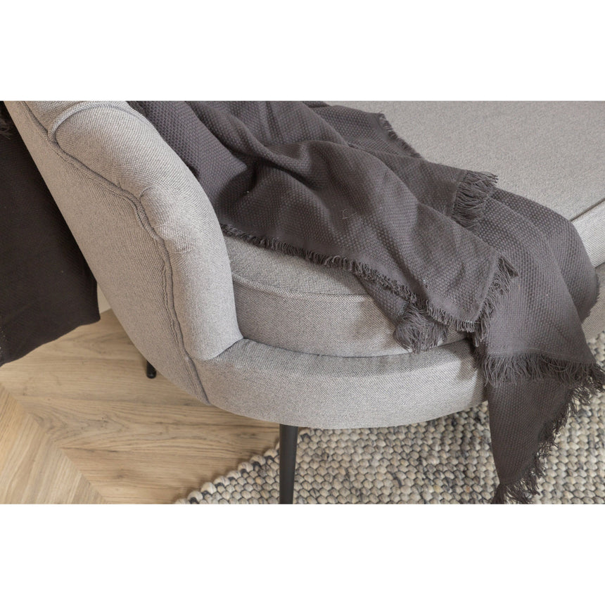Calais 3-Sitzer Sofa - Grauer Stoff - Schwarze Beine - ZEN ZONE Furniture
