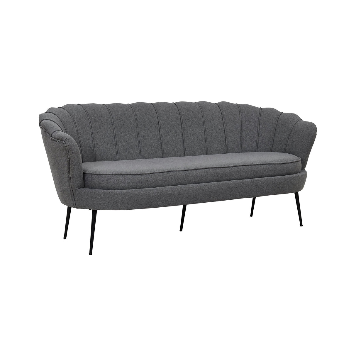 Calais 3-Sitzer Sofa - Grauer Stoff - Schwarze Beine - ZEN ZONE Furniture