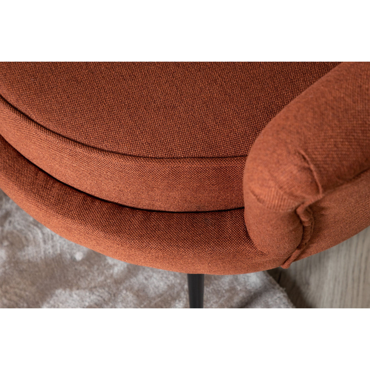 Calais 3-Sitzer Sofa - rostroter Stoff - schwarze Beine - ZEN ZONE Furniture