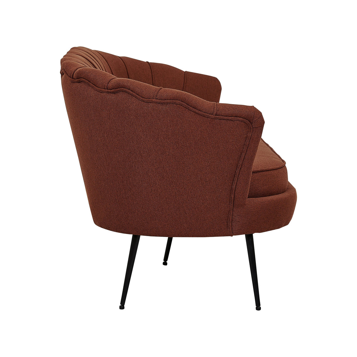 Calais 3-Sitzer Sofa - rostroter Stoff - schwarze Beine - ZEN ZONE Furniture