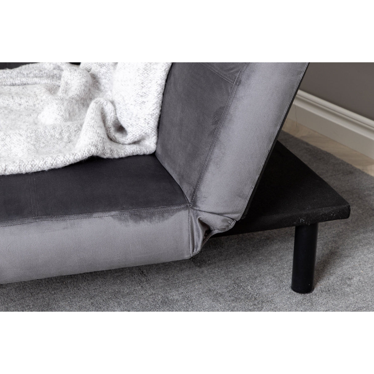 Bodil Sofabett - Schwarz / Dunkelgrauer Samt - ZEN ZONE Furniture