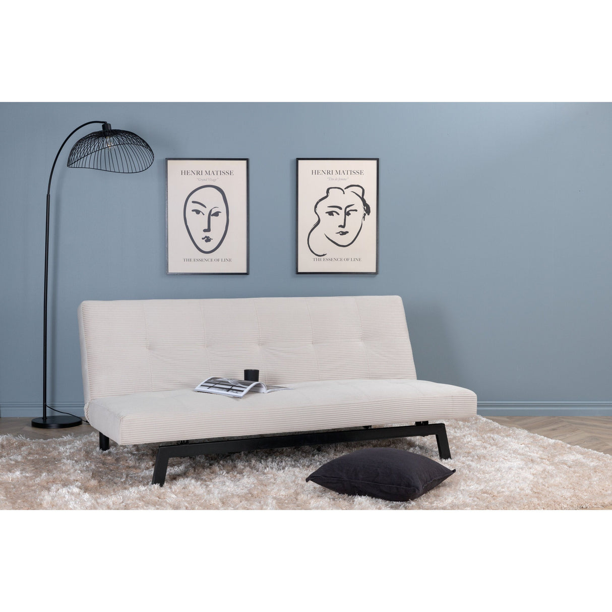 Bodil Sofabett - Schwarz / Beige Kord - ZEN ZONE Furniture