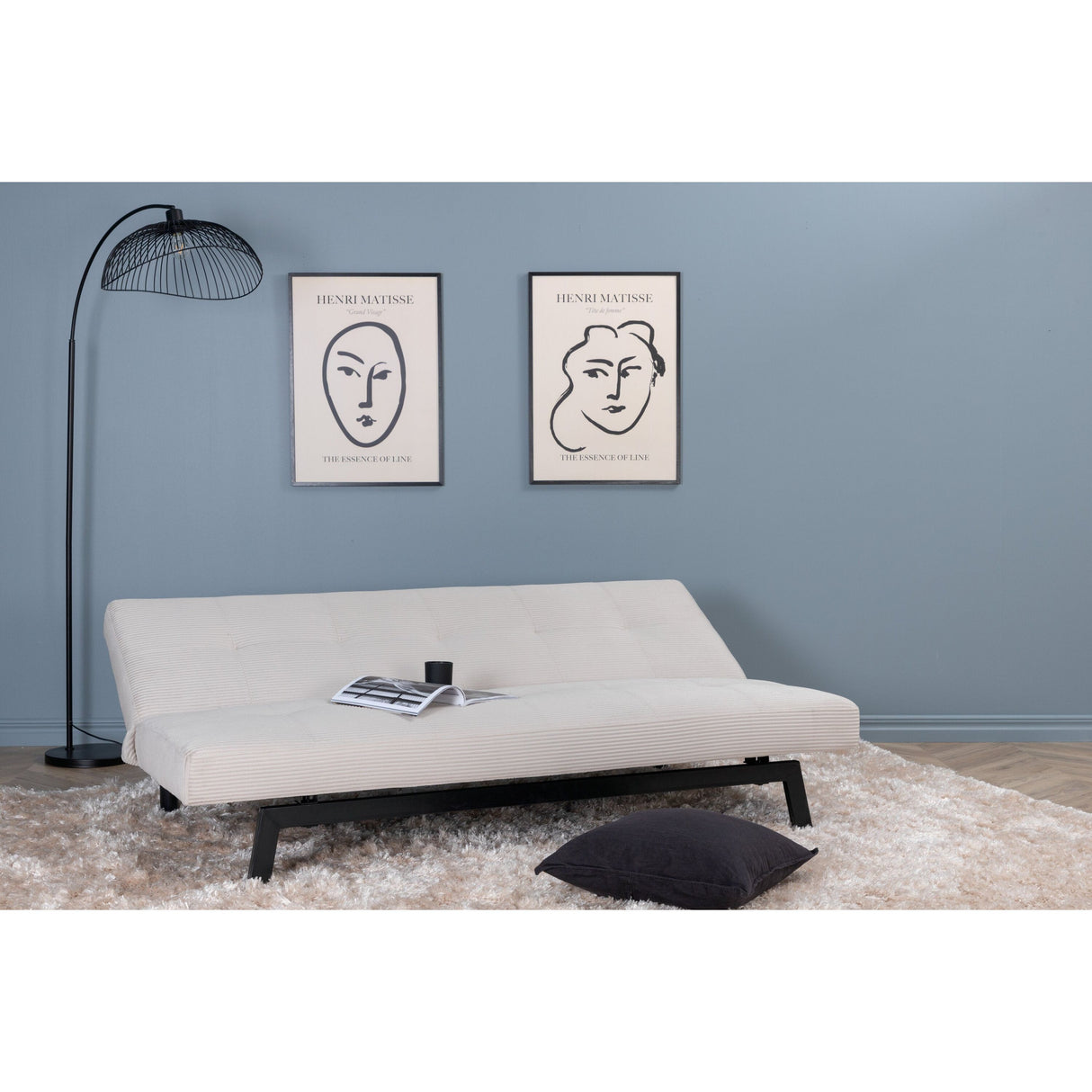 Bodil Sofabett - Schwarz / Beige Kord - ZEN ZONE Furniture