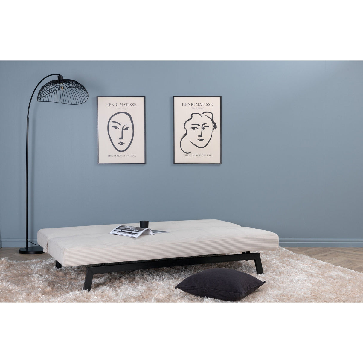 Bodil Sofabett - Schwarz / Beige Kord - ZEN ZONE Furniture