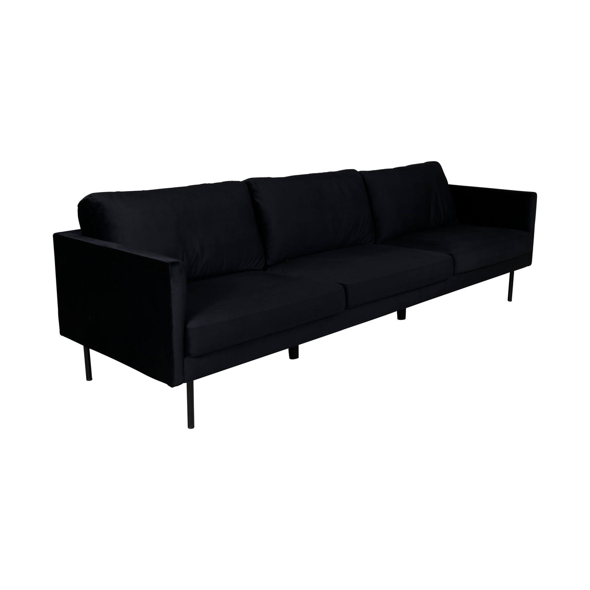 Zoom 3-Sitzer Sofa - Schwarz / Schwarzer Samt - ZEN ZONE Furniture