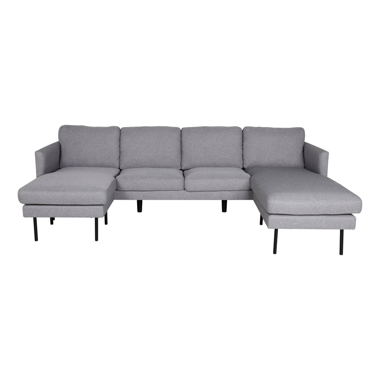 Zoom U-Sofa - Schwarz / Stahlgrauer Stoff - ZEN ZONE Furniture