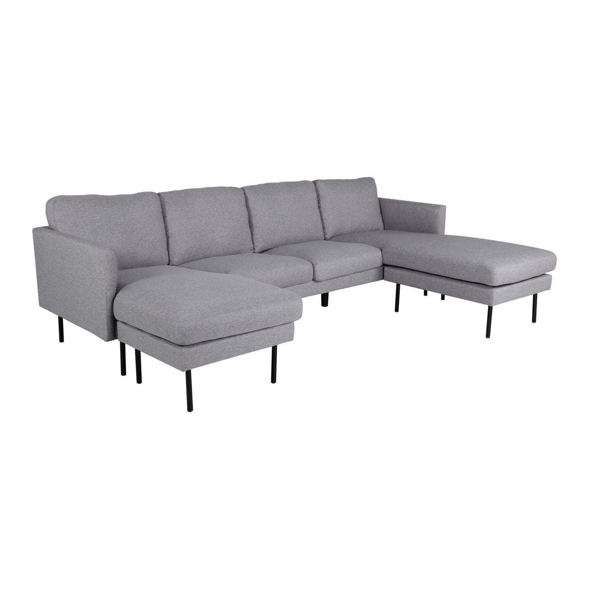 Zoom U-Sofa - Schwarz / Stahlgrauer Stoff - ZEN ZONE Furniture