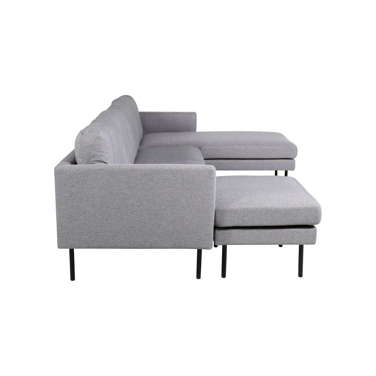 Zoom U-Sofa - Schwarz / Stahlgrauer Stoff - ZEN ZONE Furniture