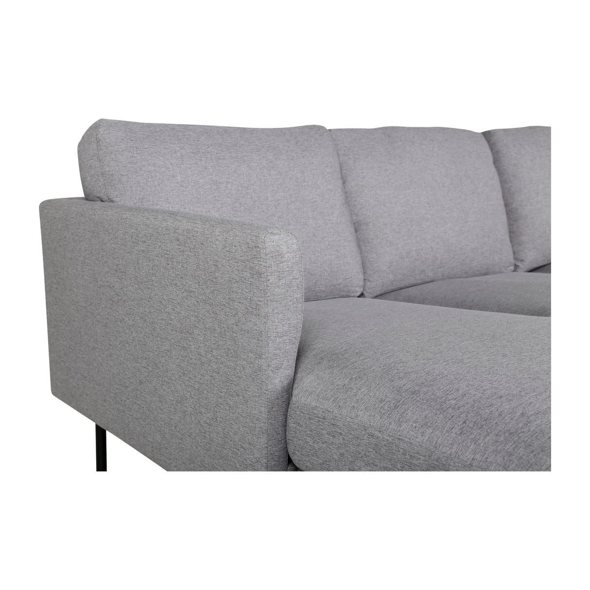 Zoom U-Sofa - Schwarz / Stahlgrauer Stoff - ZEN ZONE Furniture