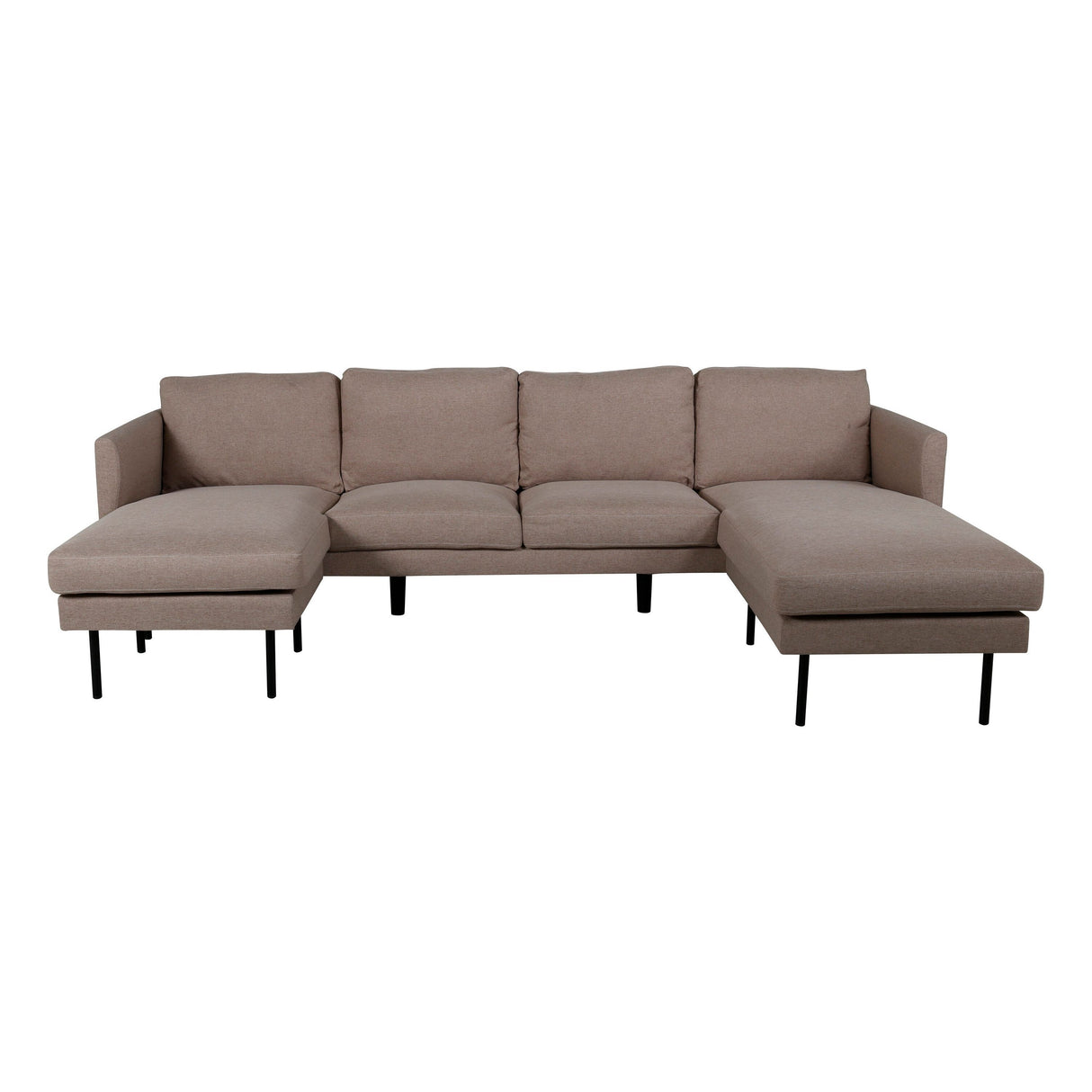 Zoom U-Sofa - Schwarz / Brauner Stoff - ZEN ZONE Furniture
