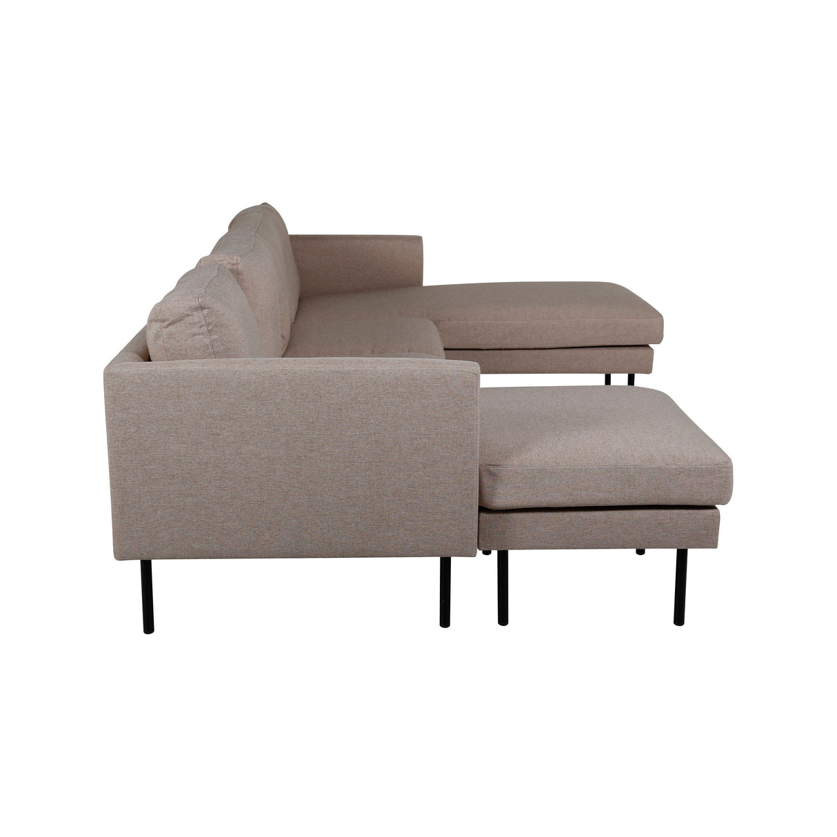 Zoom U-Sofa - Schwarz / Brauner Stoff - ZEN ZONE Furniture