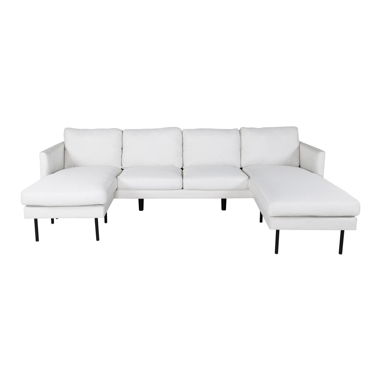 Zoom U-Sofa - Schwarz / Hellbeige Stoff - ZEN ZONE Furniture