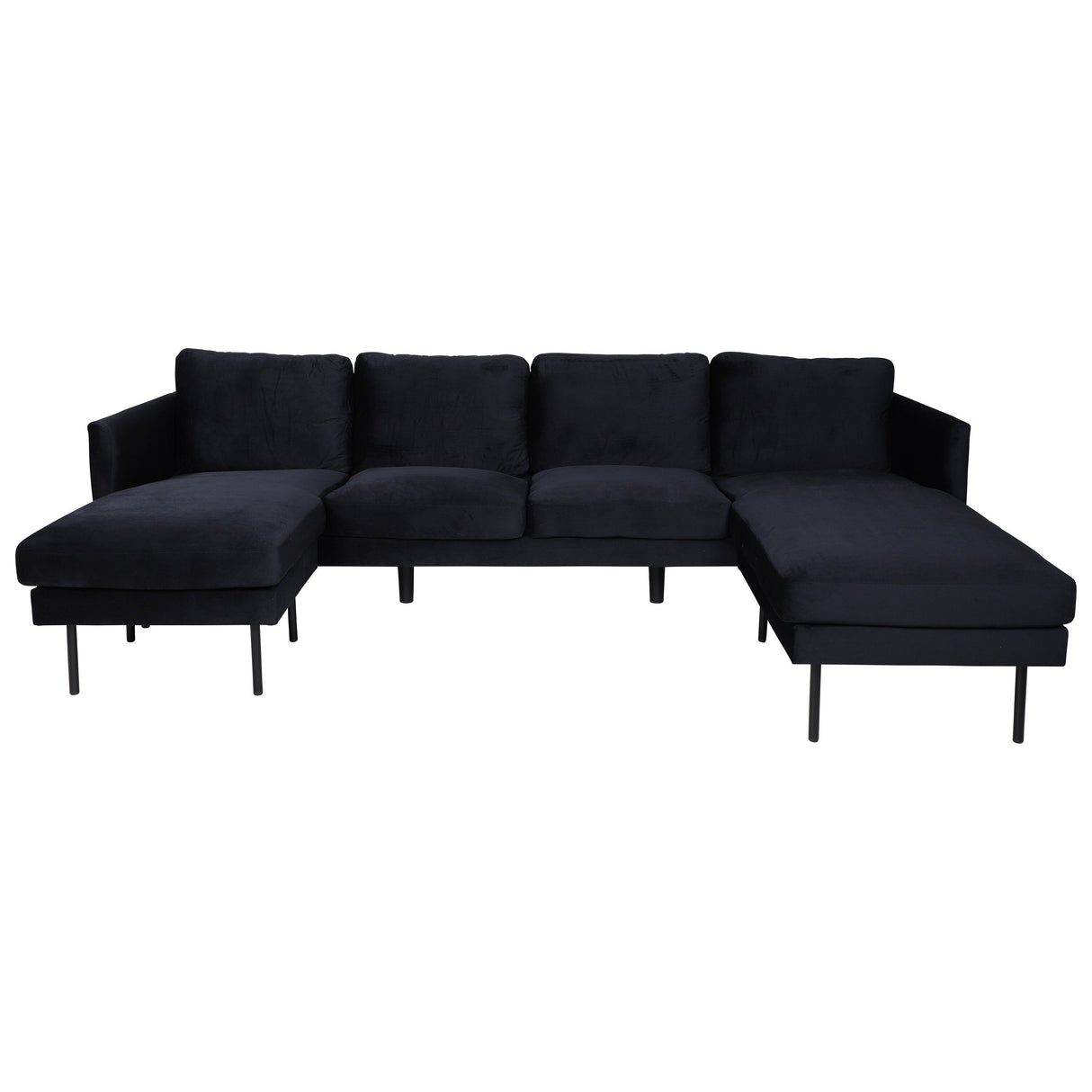 Zoom U-Sofa - Schwarz / Schwarzer Samt - ZEN ZONE Furniture