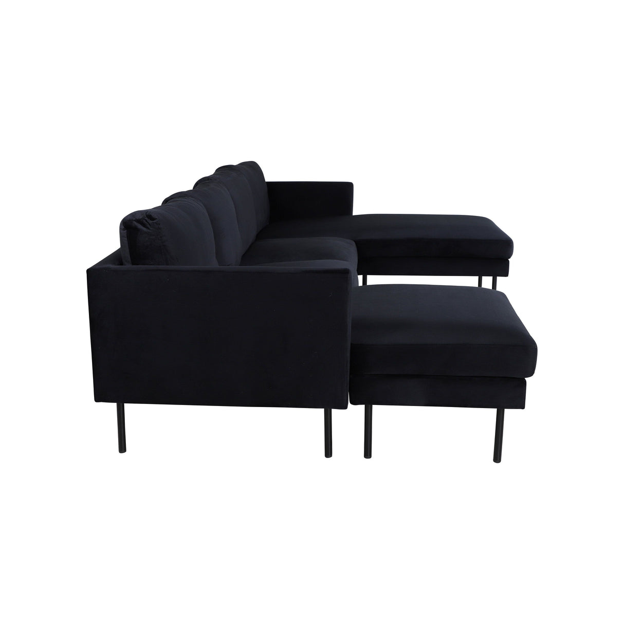 Zoom U-Sofa - Schwarz / Schwarzer Samt - ZEN ZONE Furniture