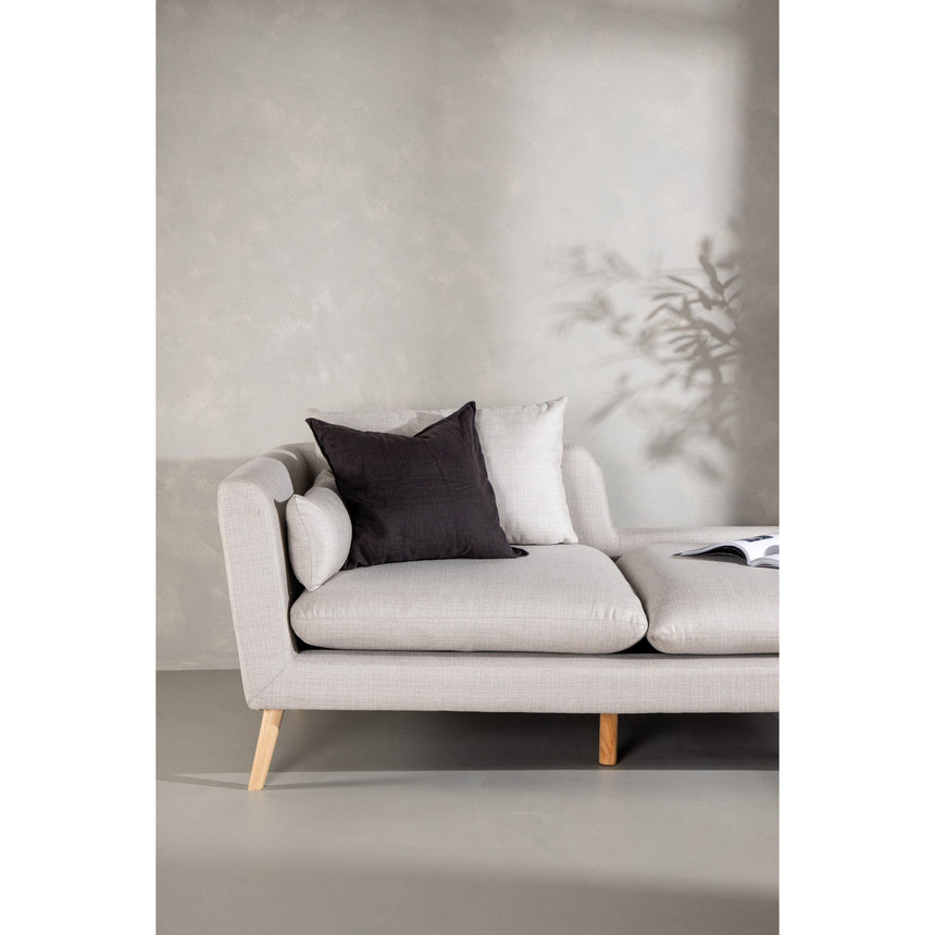 Tacoma 2-Sitzer Sofa - Helle Holzoptik / Leinenstoff - ZEN ZONE Furniture