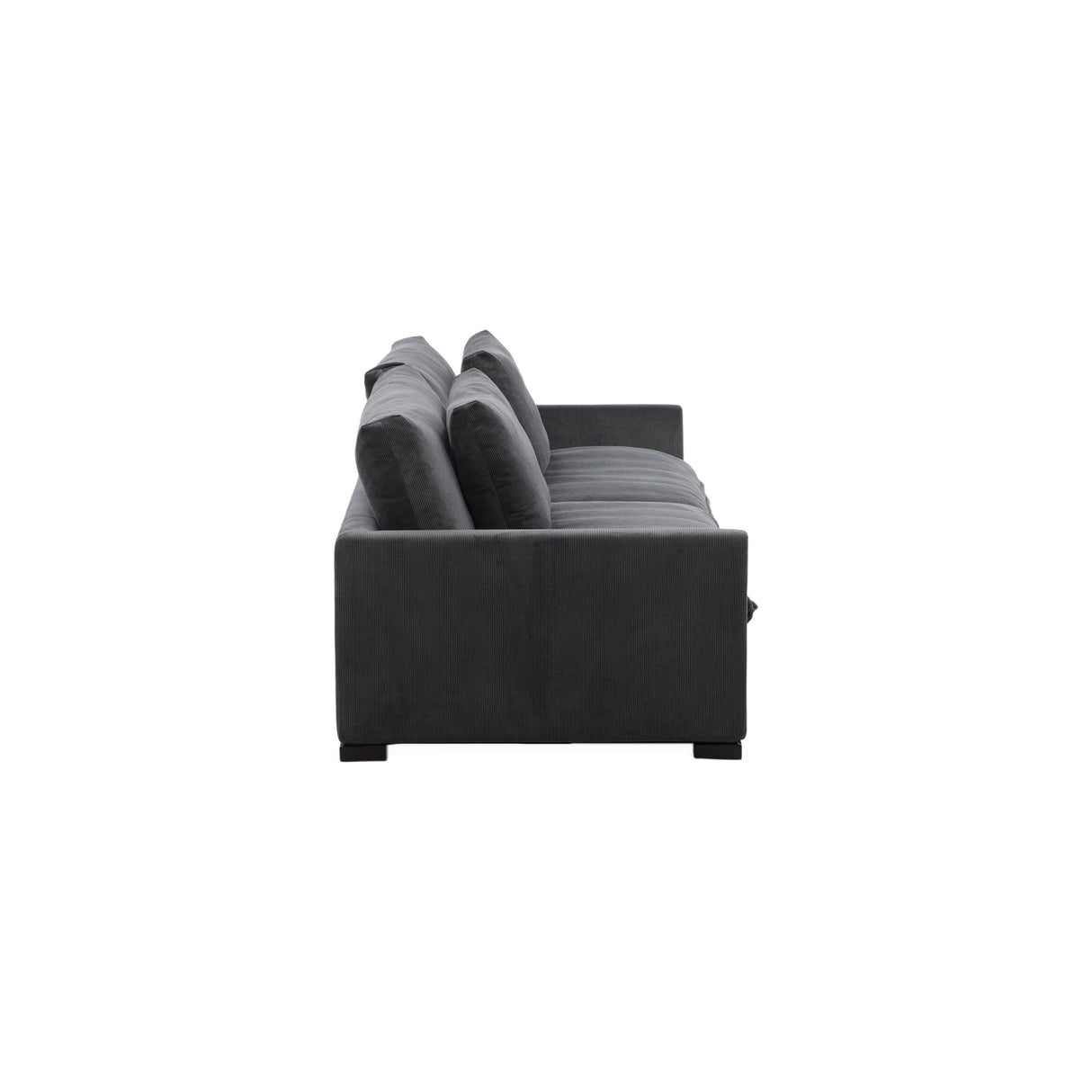 Durham 3-Sitzer Sofa - Holz / Dunkelgrauer Kord - ZEN ZONE Furniture