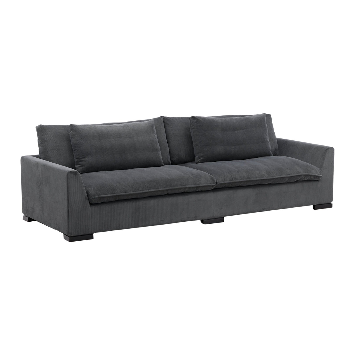 Durham 3-Sitzer Sofa - Holz / Dunkelgrauer Kord - ZEN ZONE Furniture