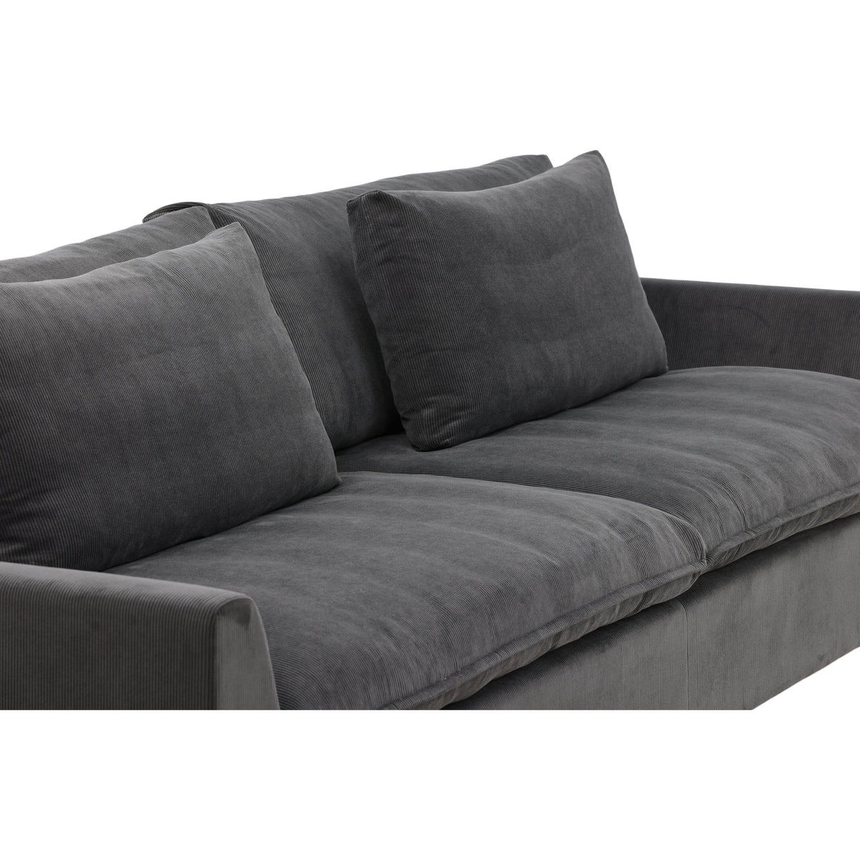 Durham 3-Sitzer Sofa - Holz / Dunkelgrauer Kord - ZEN ZONE Furniture