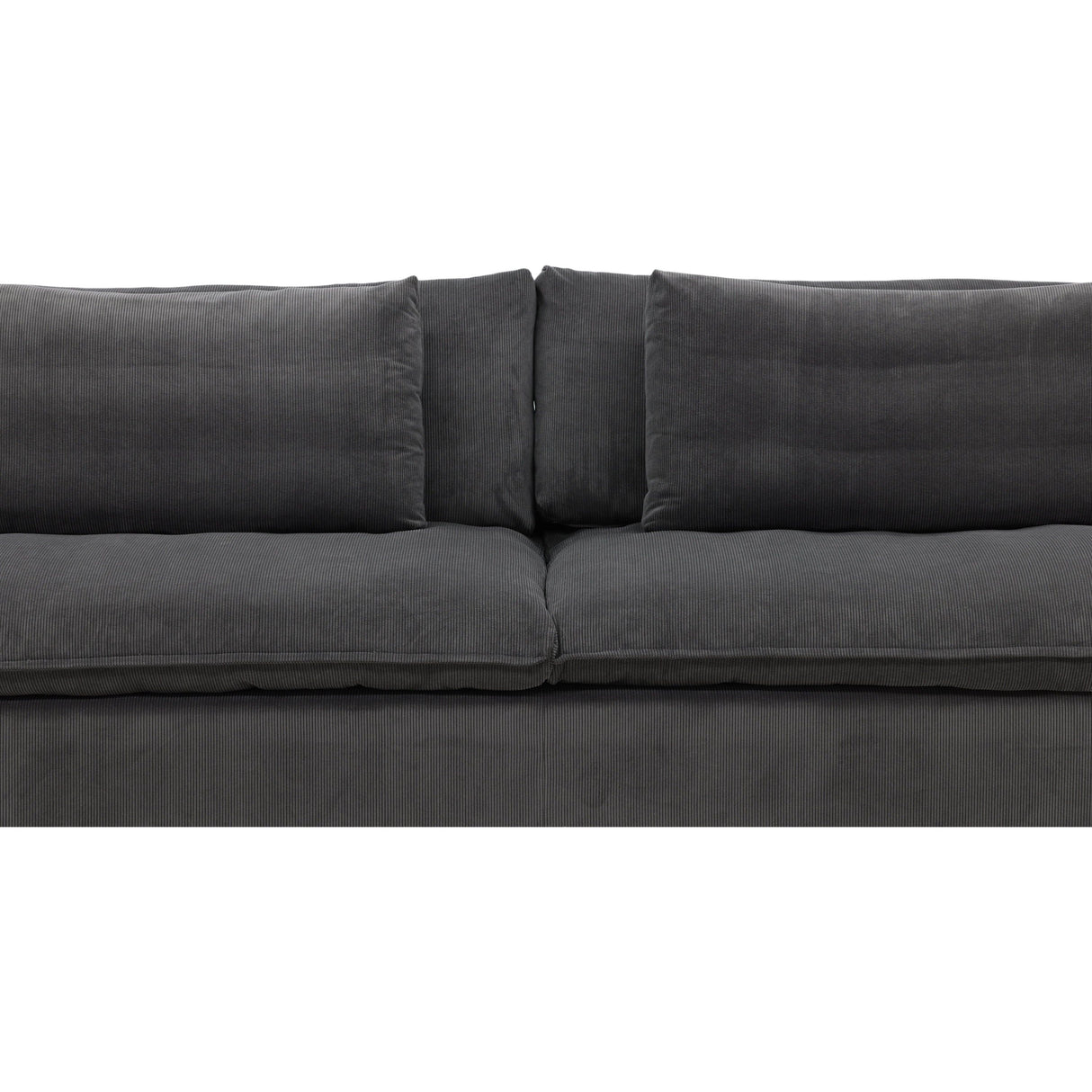 Durham 3-Sitzer Sofa - Holz / Dunkelgrauer Kord - ZEN ZONE Furniture
