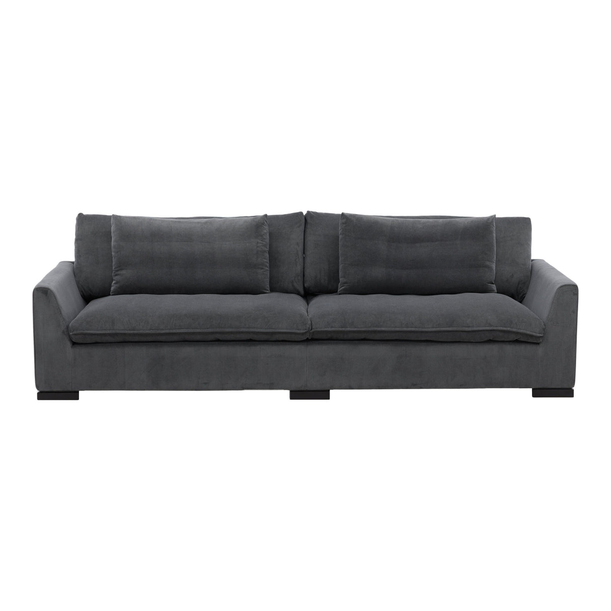 Durham 3-Sitzer Sofa - Holz / Dunkelgrauer Kord - ZEN ZONE Furniture