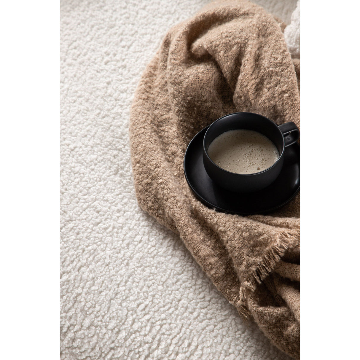 Kelso 2-Sitzer Sofa - Holz / Weißer Teddy - ZEN ZONE Furniture