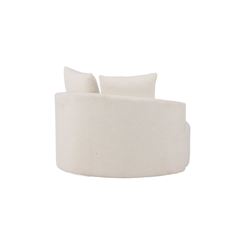 Kelso 2-Sitzer Sofa - Holz / Weißer Teddy - ZEN ZONE Furniture