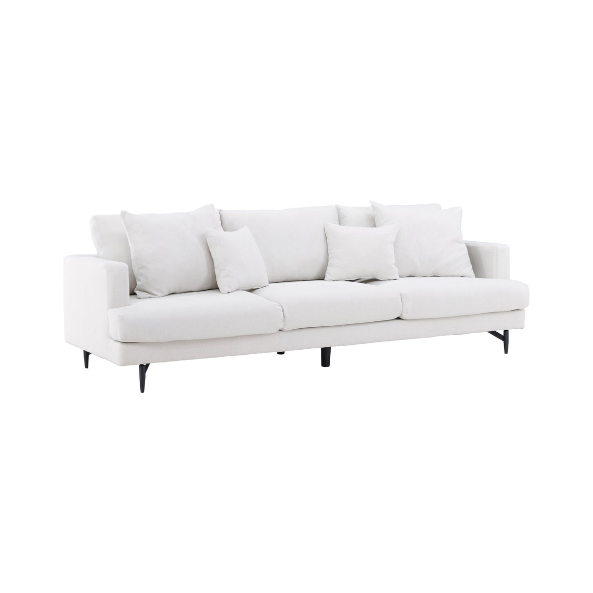Sofia 3-Sitzer Sofa - Schwarz Beige Stoff Leinen - ZEN ZONE Furniture