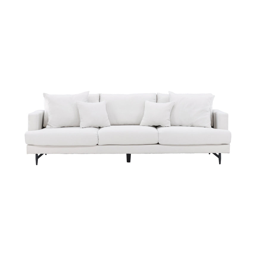 Sofia 3-Sitzer Sofa - Schwarz Beige Stoff Leinen - ZEN ZONE Furniture