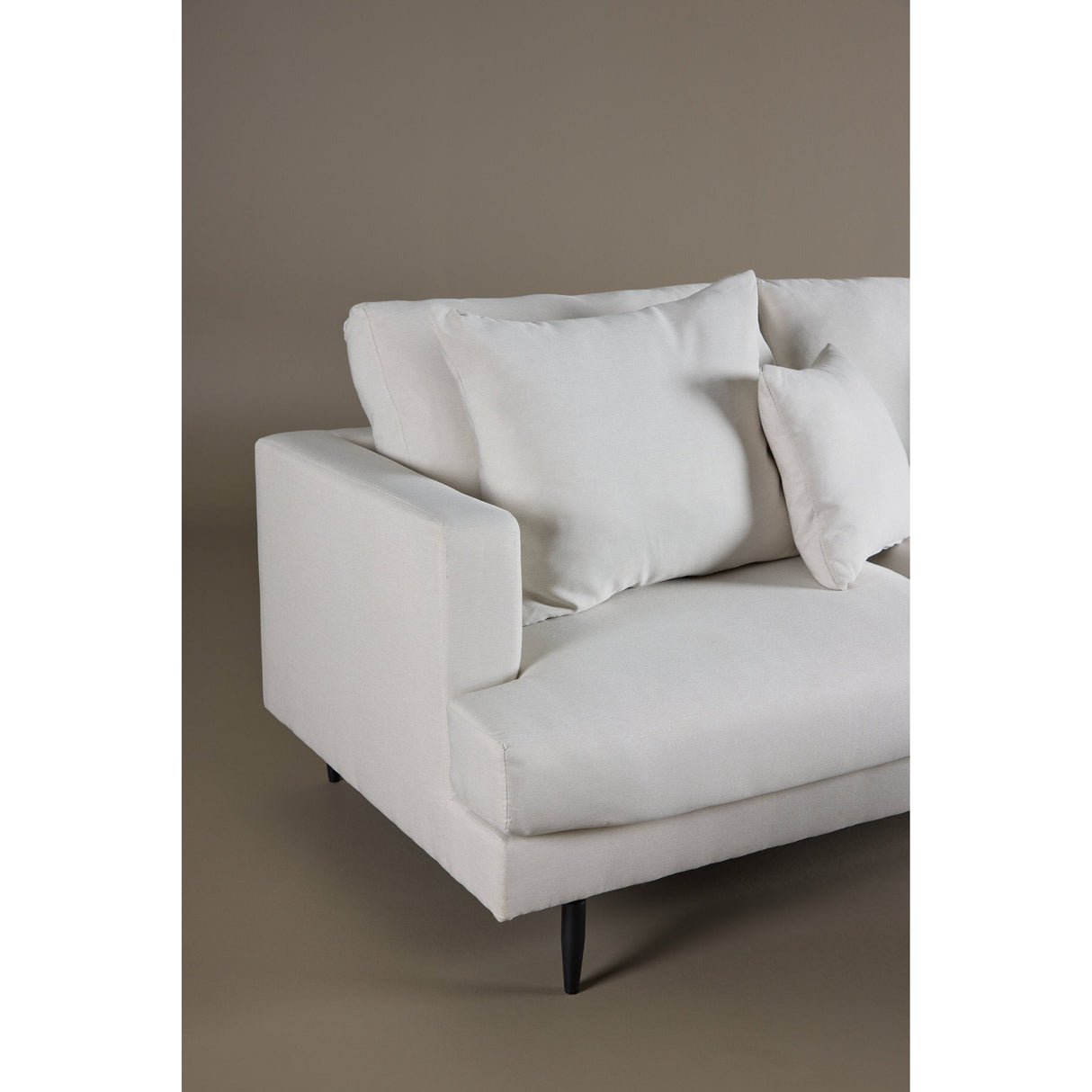 Sofia 3-Sitzer Sofa - Schwarz Beige Stoff Leinen - ZEN ZONE Furniture