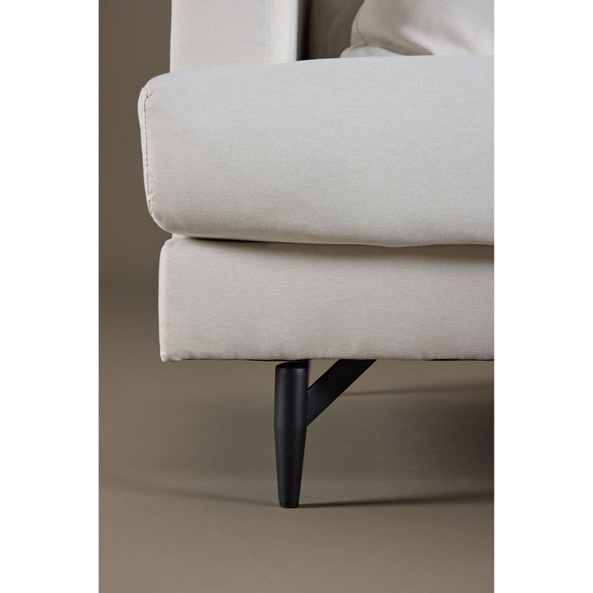 Sofia 3-Sitzer Sofa - Schwarz Beige Stoff Leinen - ZEN ZONE Furniture