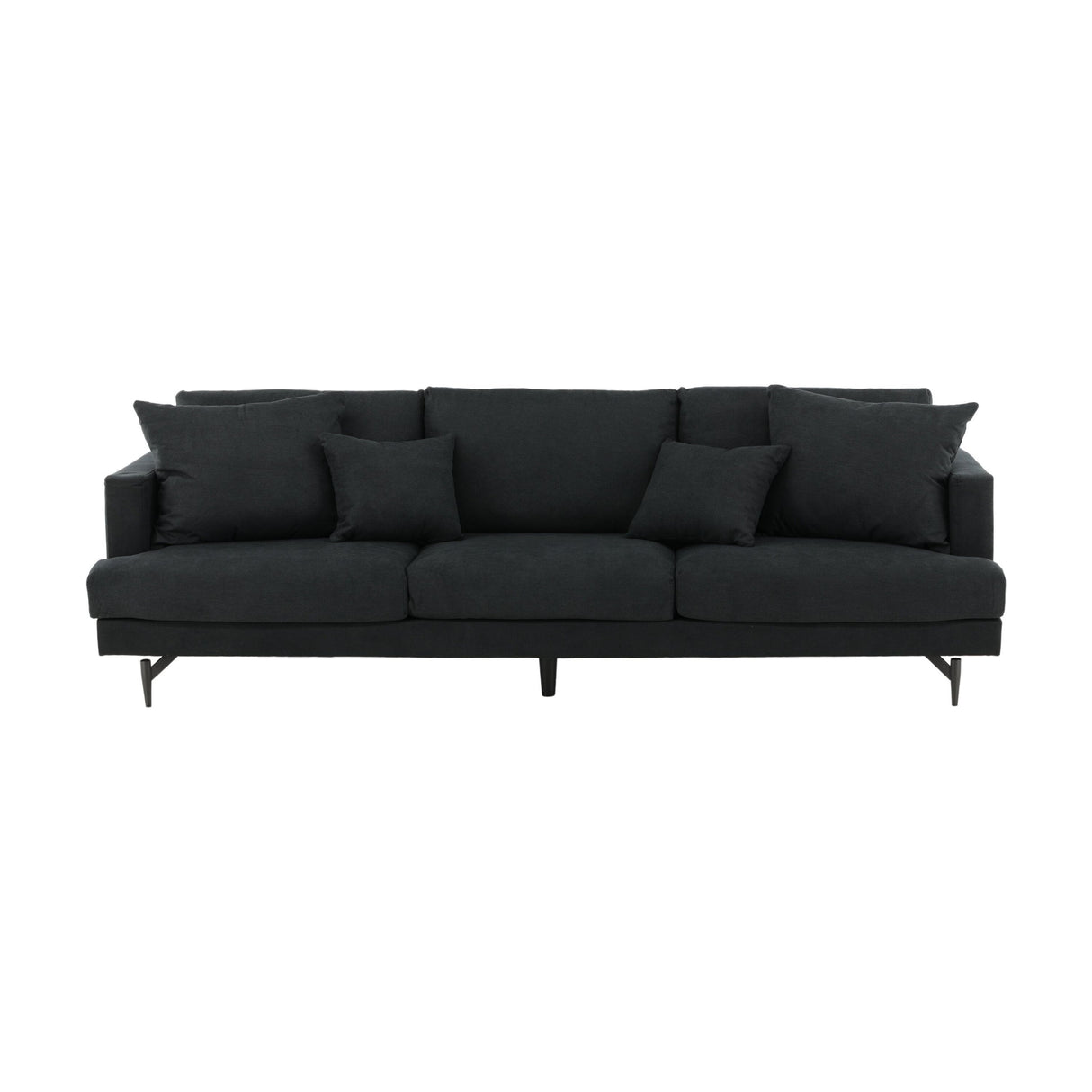 Sofia 3-Sitzer Sofa - Schwarz / Schwarzer Stoff - ZEN ZONE Furniture