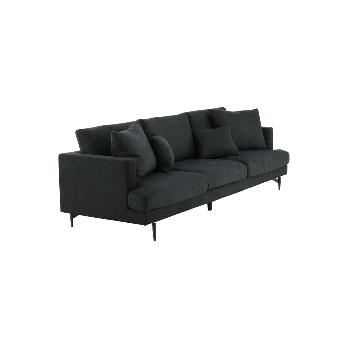Sofia 3-Sitzer Sofa - Schwarz / Schwarzer Stoff - ZEN ZONE Furniture