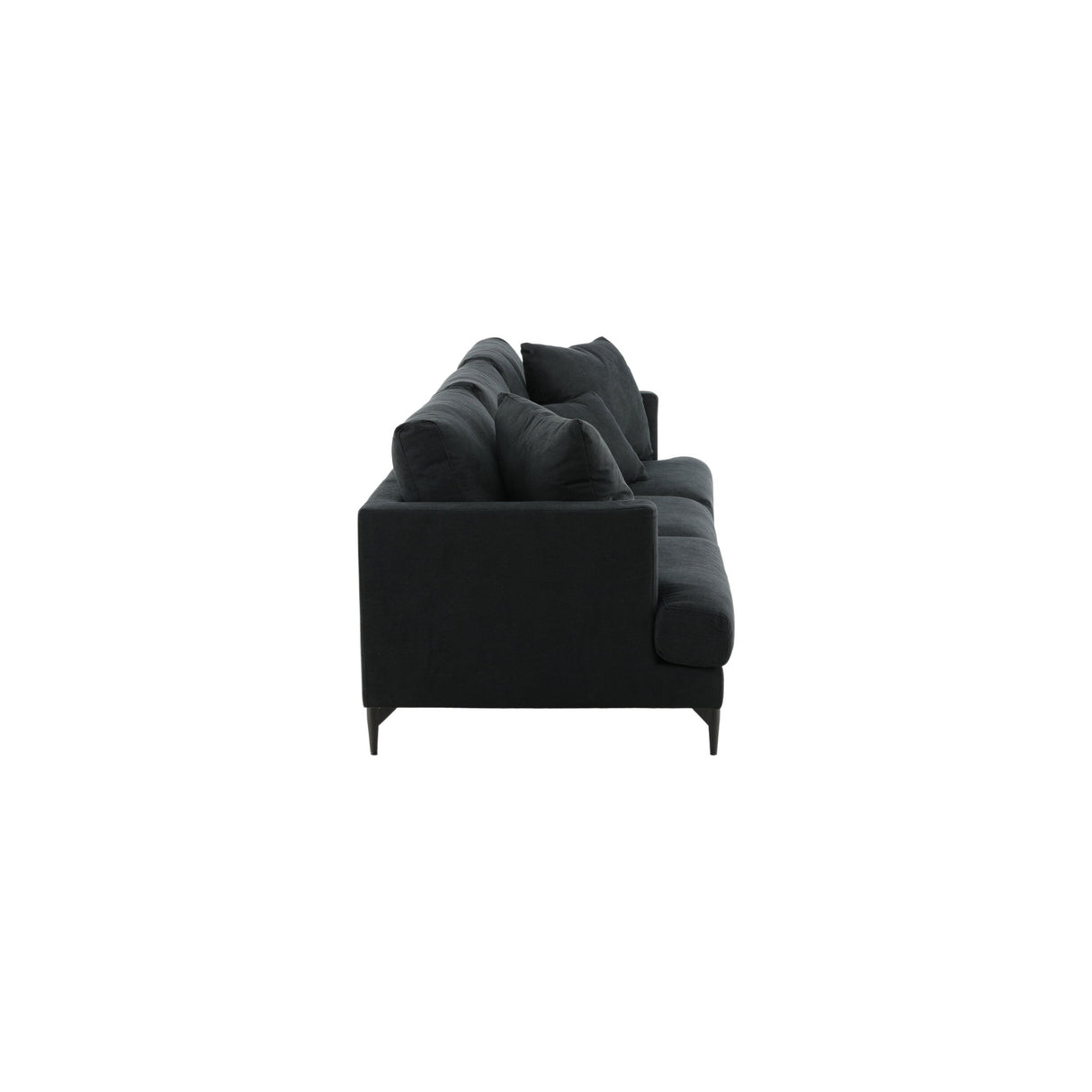 Sofia 3-Sitzer Sofa - Schwarz / Schwarzer Stoff - ZEN ZONE Furniture