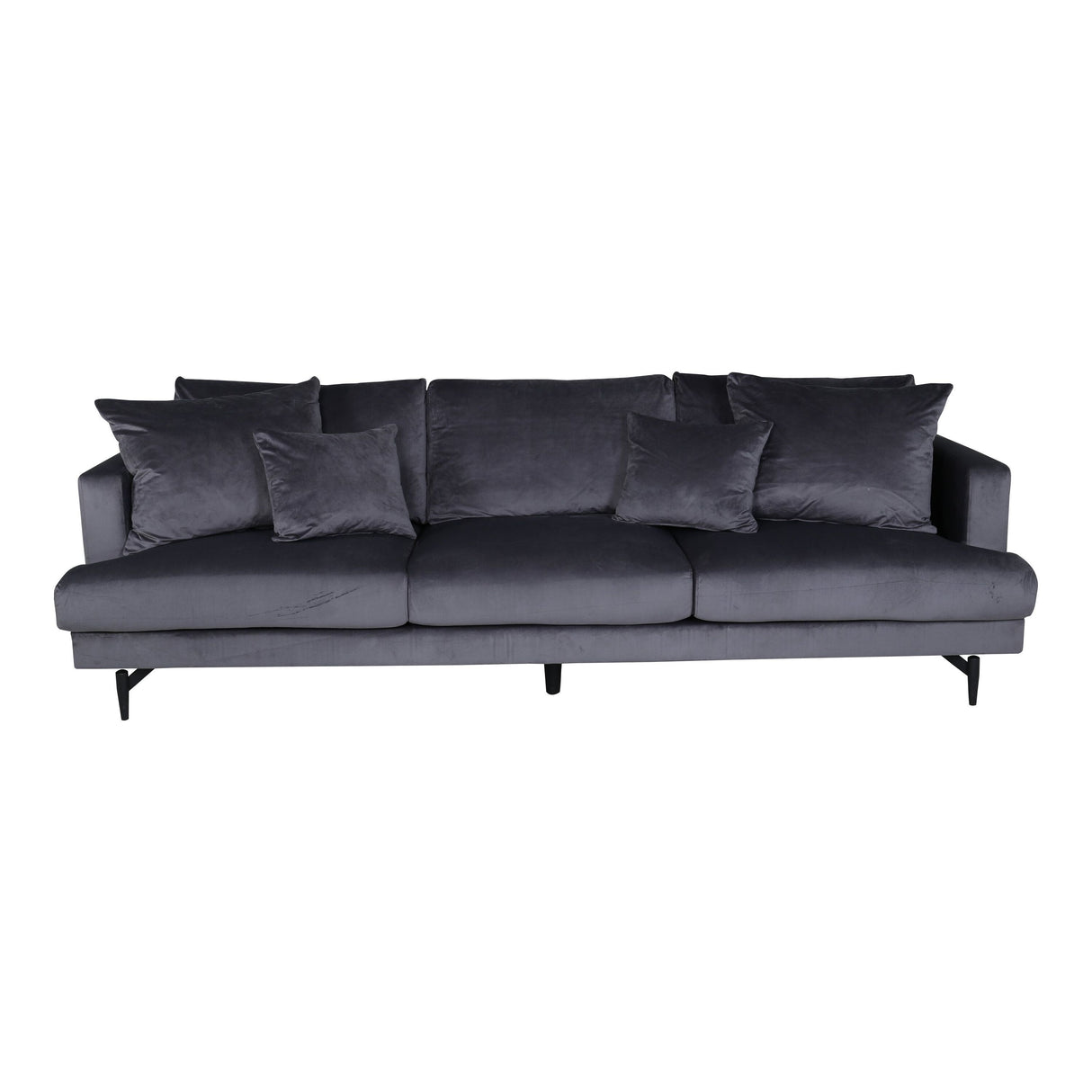Sofia 3-Sitzer Sofa - Schwarz / Dunkelgrauer Samt - ZEN ZONE Furniture