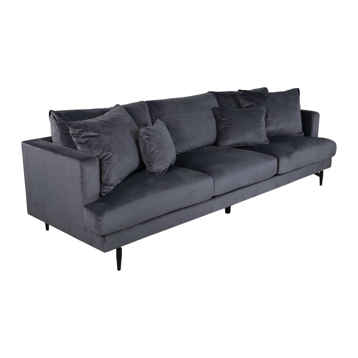 Sofia 3-Sitzer Sofa - Schwarz / Dunkelgrauer Samt - ZEN ZONE Furniture