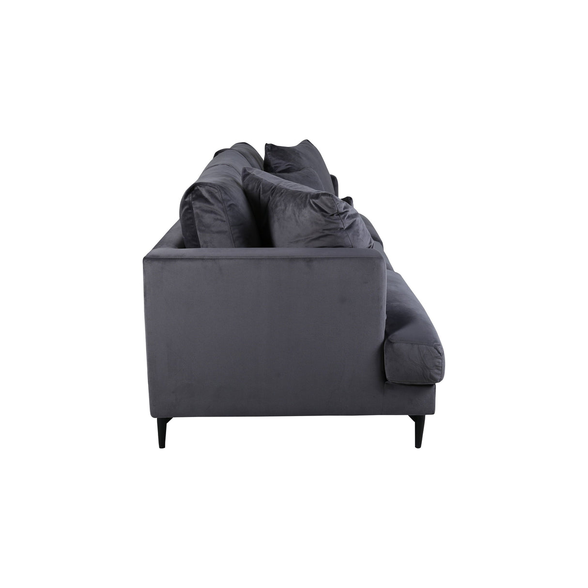 Sofia 3-Sitzer Sofa - Schwarz / Dunkelgrauer Samt - ZEN ZONE Furniture