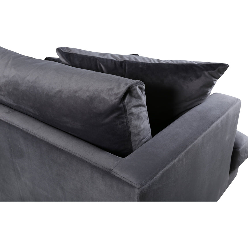 Sofia 3-Sitzer Sofa - Schwarz / Dunkelgrauer Samt - ZEN ZONE Furniture