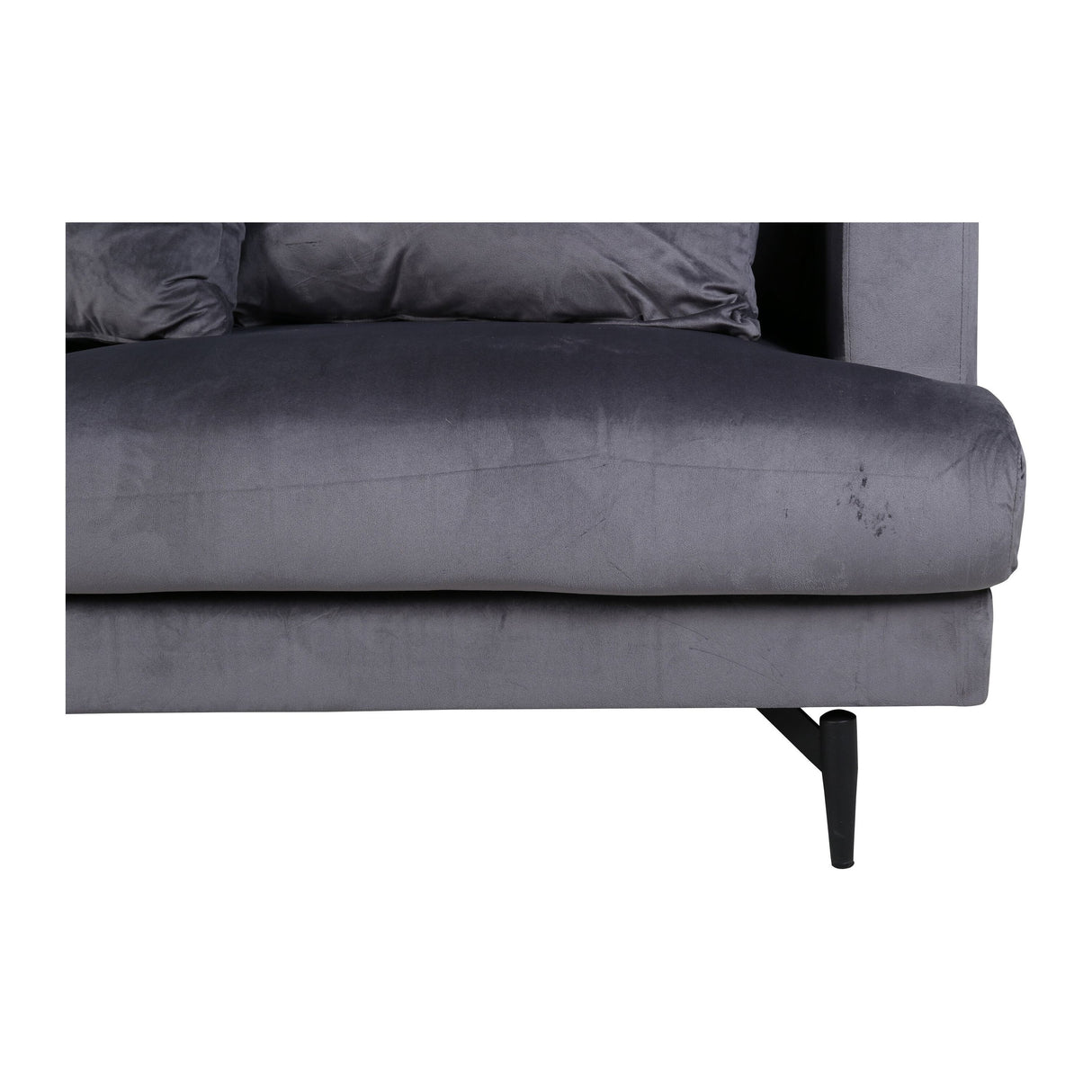 Sofia 3-Sitzer Sofa - Schwarz / Dunkelgrauer Samt - ZEN ZONE Furniture